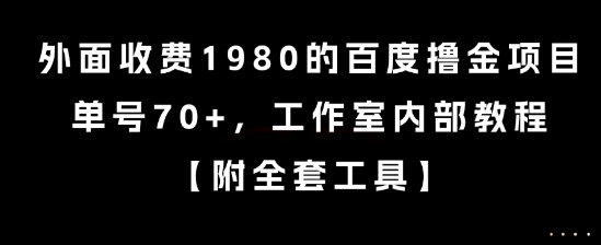 高价百度撸金项目日入70+实操技术，工作室内部方案解析-西蒙学社