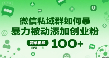 微信私域群如何高效被动引流创业粉丝，方法简单实用，每天轻松吸引100+精准用户-西蒙学社