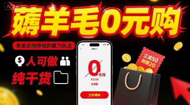 薅羊毛终极秘籍：0元购物免单倒赚大钱，暴力玩法人人可行纯干货指南-西蒙学社