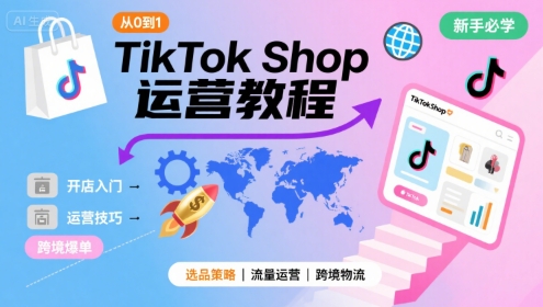 TikTok Shop零基础运营精通教程 TikTok跨境电商新手必学入门指南-西蒙学社
