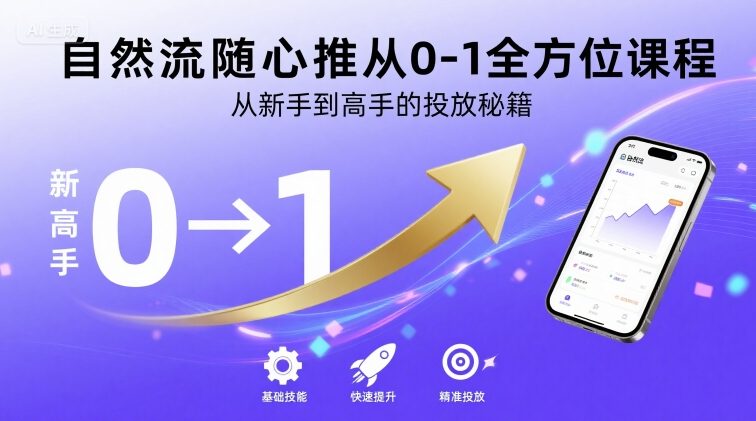 新手从零快速掌握自然流量随心推广完整教程：高手投放实操秘籍实战指南-西蒙学社