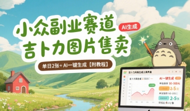 小众副业推荐 吉卜力风格图片销售 日更2张+AI自动生成教程-西蒙学社