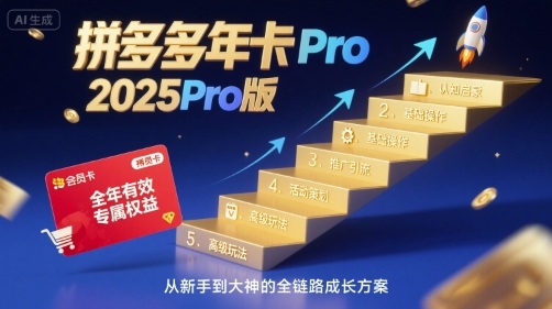2025拼多多年卡Pro版五大模块全面解析：从零基础认知到高级玩法推广-西蒙学社