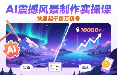 AI震撼风景制作实操课，快速起千粉万粉号-西蒙学社