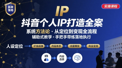 抖音IP建立实战训练营：全流程辅助实施操作教程-西蒙学社