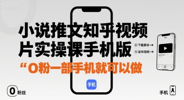 一部手机零粉丝快速上手知乎小说推广视频图文实操教程-西蒙学社