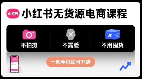 小红书开店指南：无需货源免拍摄勿露脸，一部手机轻松启动电商事业-西蒙学社