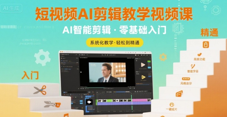 AI短视频剪辑制作教程：零基础速成到高手精通视频课-西蒙学社