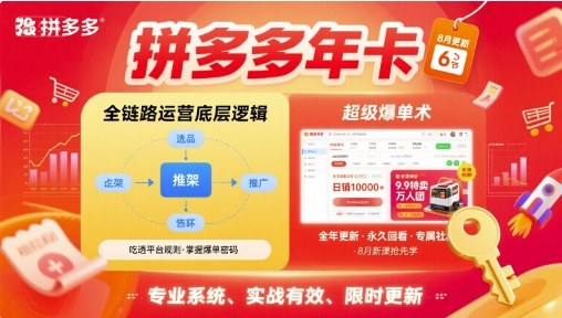 8月新增6课教程：拼多多年卡运营底层逻辑与爆单实战-西蒙学社