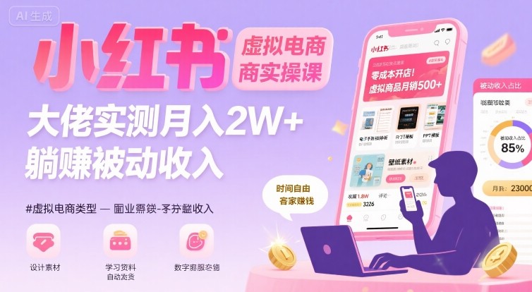 小红书平台虚拟产品变现新风口，真实案例教你玩转月赚2万+-西蒙学社