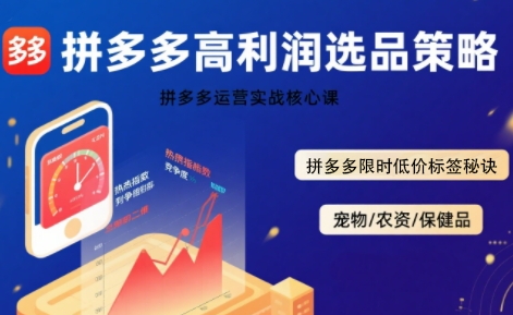 拼多多选品暴利技巧实战解析，高利润选品策略与限时低价标签操作秘诀-西蒙学社