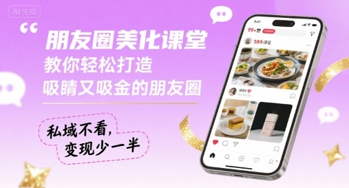 朋友圈美化秘籍：轻松吸睛吸金变现快，忽视私域收益折半-西蒙学社