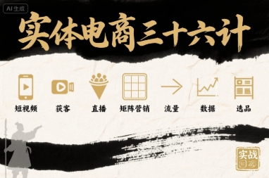实体电商三十六计，短视频-获客-直播-矩阵营销-流量-数据-选品-西蒙学社