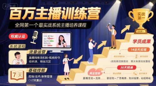 百万主播特训营 全网首创实战型主播系统培养课程-西蒙学社