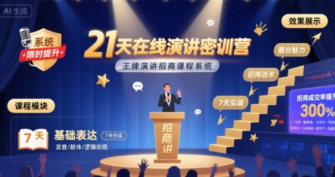 21天线上演讲特训营 王牌口才招商课程体系-西蒙学社