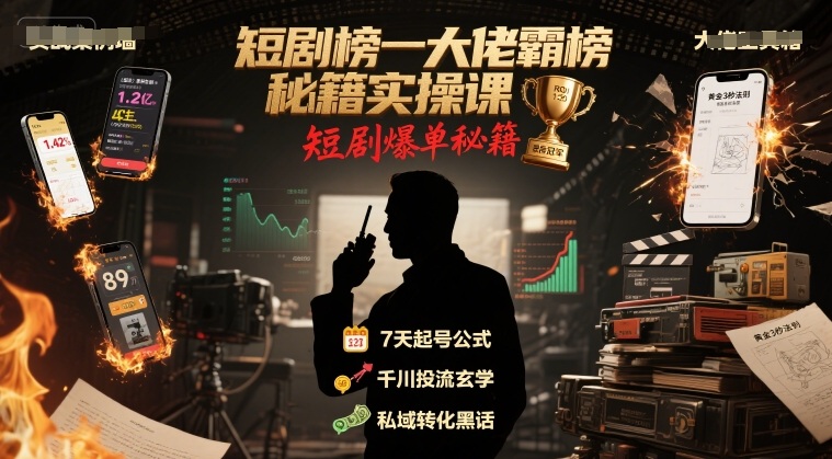 短剧爆款秘籍实战课，榜一大佬霸榜技巧全解析-西蒙学社