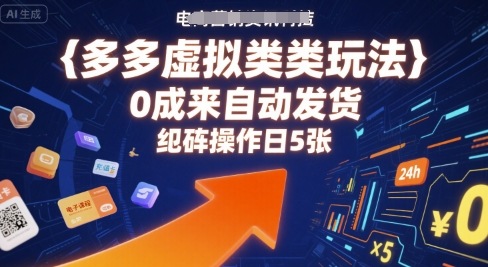 拼多多虚拟产品0成本自动发货 矩阵项目日赚500+-西蒙学社