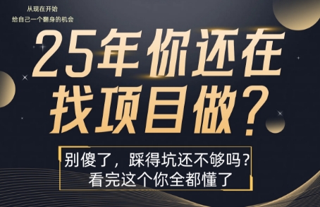 25年了，你还在盲目寻找项目？别做无用功，一文揭秘真相全掌握-西蒙学社