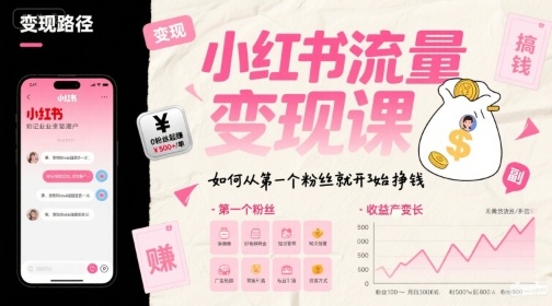 小红书流量变现全攻略：从零粉丝开始实现盈利的实战技巧-西蒙学社