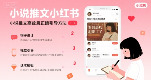 小红书小说推文高转化引导技巧实战课 掌握高效正确引流方法-西蒙学社