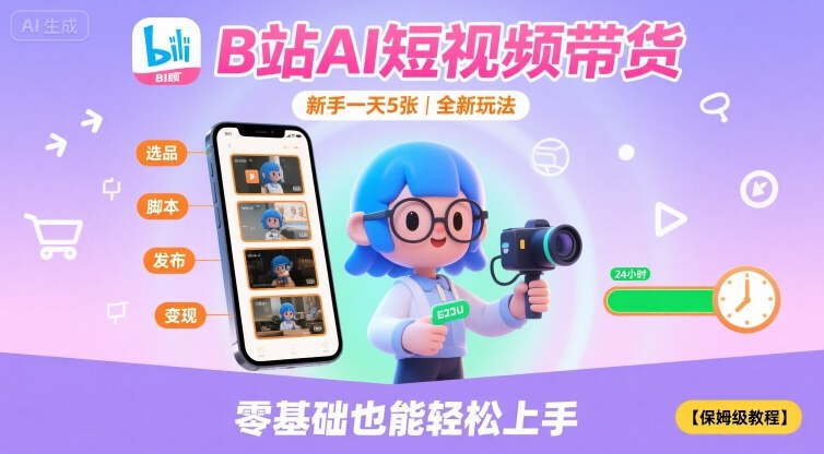 B站新手AI短视带货，一日产出5单保姆级详细教程-西蒙学社