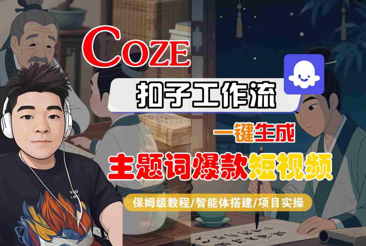 COZE扣子工作流保姆级教程：一键生成爆款主题词短视频与智能体搭建项目实操-西蒙学社