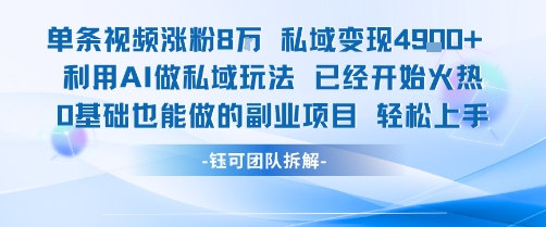 AI驱动单条视频私域赚4900+，0基础副业轻松上线火爆玩法-西蒙学社