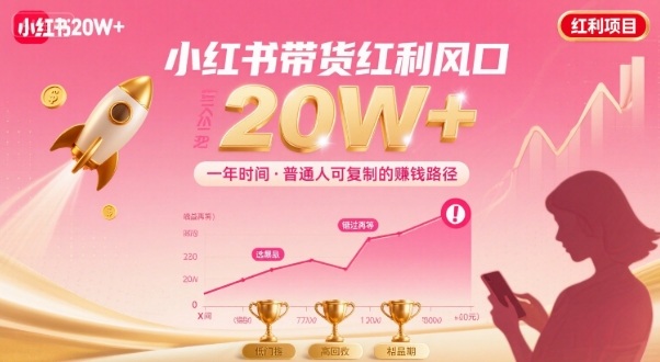 小红书平台红利期轻资产项目 1年时间收益20万＋-西蒙学社