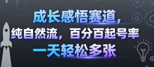 成长感悟赛道定位秘籍！纯自然流加持100%起号成功率，一天数条内容轻松突破流量瓶颈！-西蒙学社