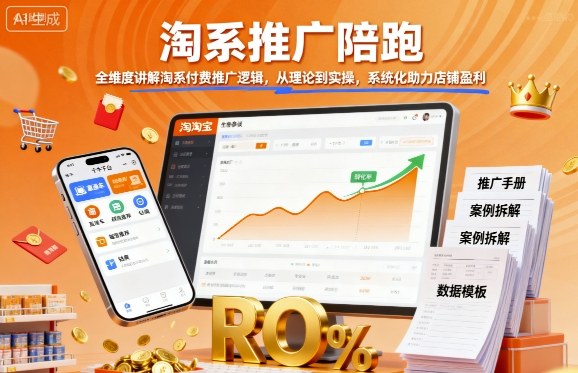 淘系推广陪训全方位解读付费推广策略理论实战助力店铺高效盈利-西蒙学社