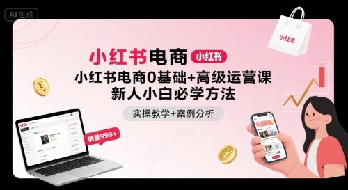 小红书电商零基础进阶高效实操课：新手必备方法教程及实战案例解析-西蒙学社