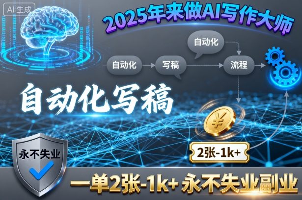 2025年开启AI写作副业：自动化撰稿单笔可赚200-1000+，永不失业-西蒙学社