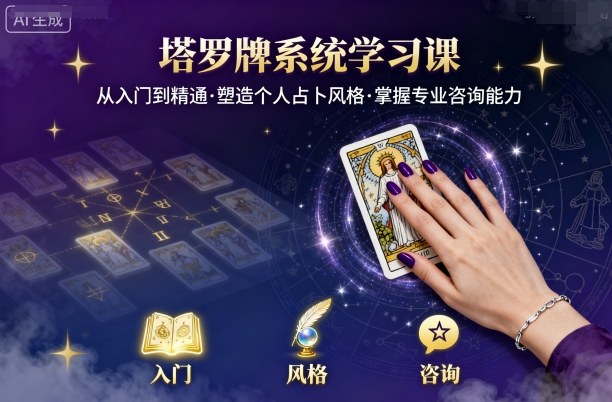 塔罗零基础变专业丨掌握独特解牌法与接单技巧丨高效占卜速学秘籍-西蒙学社