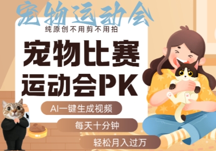 AI智能一键制作萌宠PK竞赛视频，原创免剪辑拍摄，日花十分钟，轻松月入破万元-西蒙学社