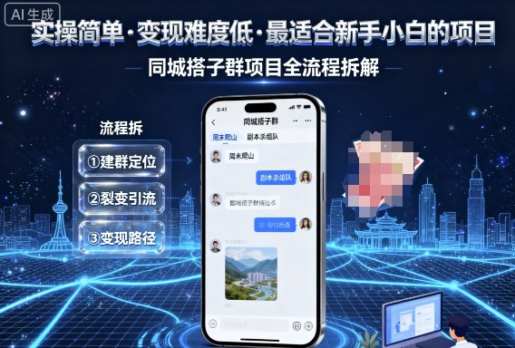 同城搭子群项目新手实操极简靠伴日入3张收益详细拆解指南-西蒙学社
