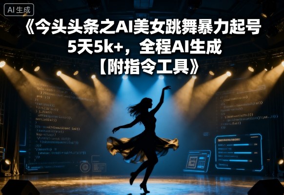 AI美女跳舞今日头条5天涨粉1000+：全程AI生成附指令工具-西蒙学社