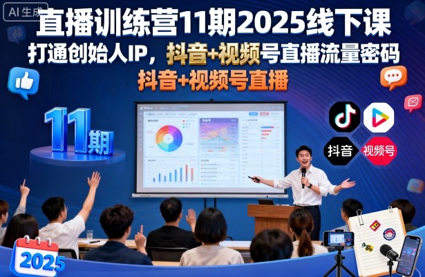 2025第11期直播训练营线下课：打造创始人IP，掌握抖音视频号直播流量密码，创建高变现直播间-西蒙学社