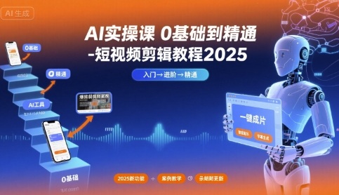 2025零基础速成精通AI短视频剪辑实操课完整教程-西蒙学社