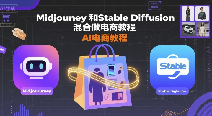 AI电商实战教程：Midjourney与Stable Diffusion混合应用操作指南-西蒙学社