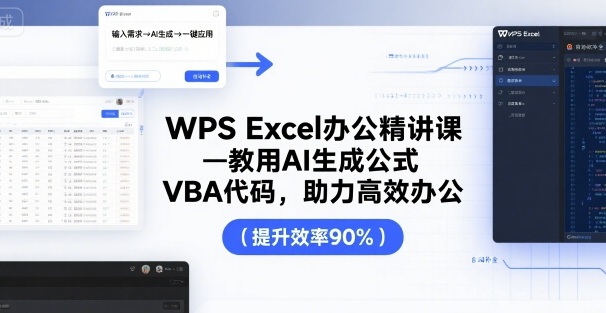 WPS办公课AI智能公式生成与VBA编程实战，高效办公技能快速提升-西蒙学社