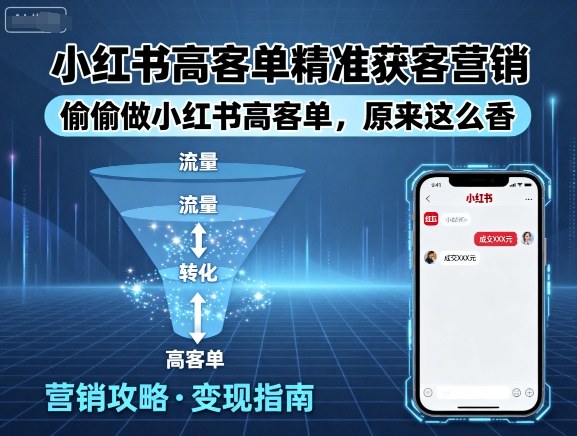 小红书高客单获客秘籍：低调操作轻松盈利超值策略-西蒙学社