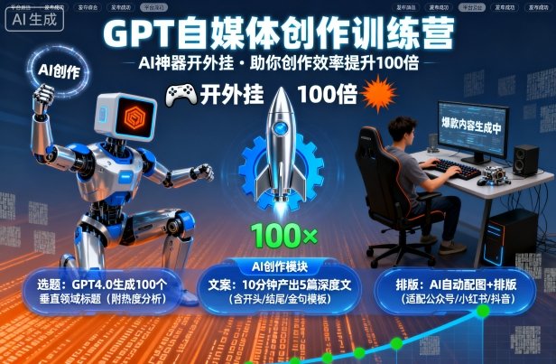 GPT自媒体训练营AI神器助力创作效率百倍提升-西蒙学社
