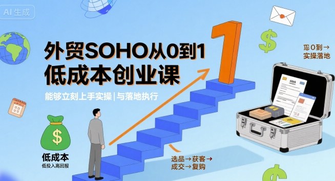 外贸SOHO低成本创业从零开始实战课 即学即用轻松执行落地-西蒙学社