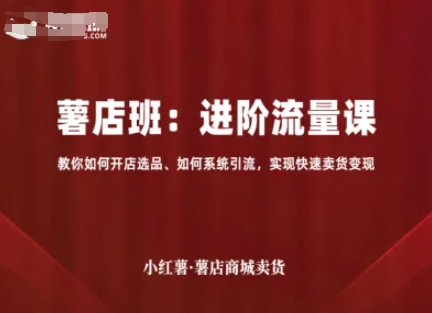 小红薯薯店卖货进阶课：开店选品+系统引流教学快速变现赚钱指南-西蒙学社