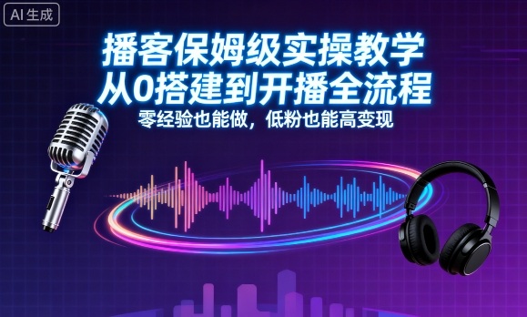 播客零经验实操教学全流程：从入门到开播轻松变现低粉新手指南-西蒙学社