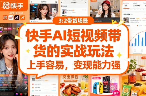 快手AI短视频带货实战秘笈，零基础易上手，变现高效快捷-西蒙学社