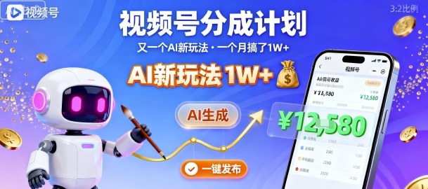 视频号AI分成新玩法教程月入1万+全自动生成一键发布复制-西蒙学社