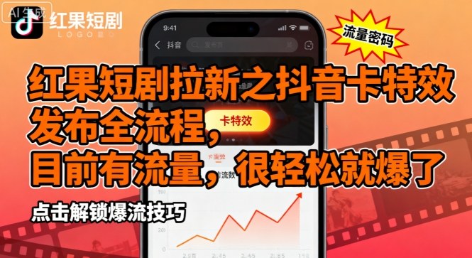 抖音红果短剧推广实战：卡特效最新爆量秘诀详解-西蒙学社
