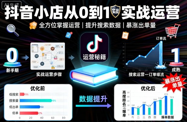 抖音小店零基础实战操作全攻略，快速提升搜索流量与订单转化-西蒙学社