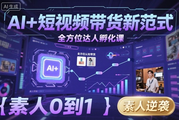 AI赋能短视频带货素人0到1达人孵化课全程实操指南-西蒙学社